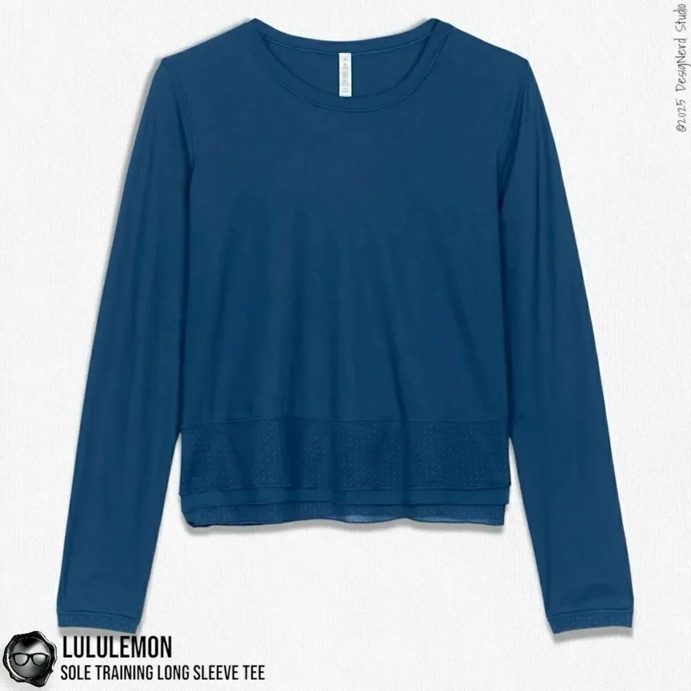 LULULEMON SOLE TRAINING LONG SLEEVE SHIRT IN POSEIDON TEAL SIZE 8 UV PROTECTION